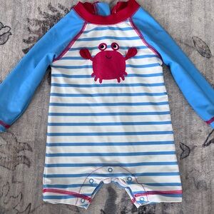 Little Me Red, Blue, and White Baby swimsuit